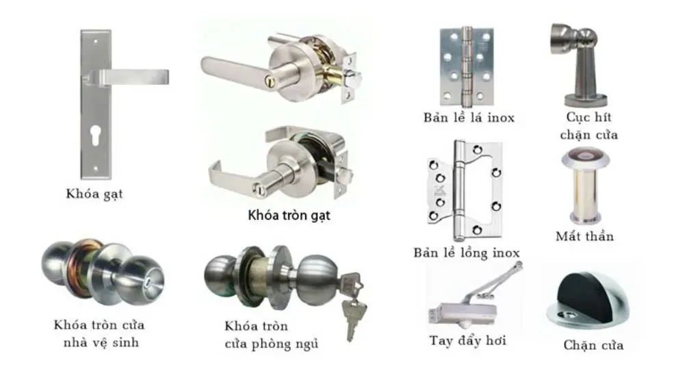 Mẫu các phụ kiện cửa Composite tại Quận 5